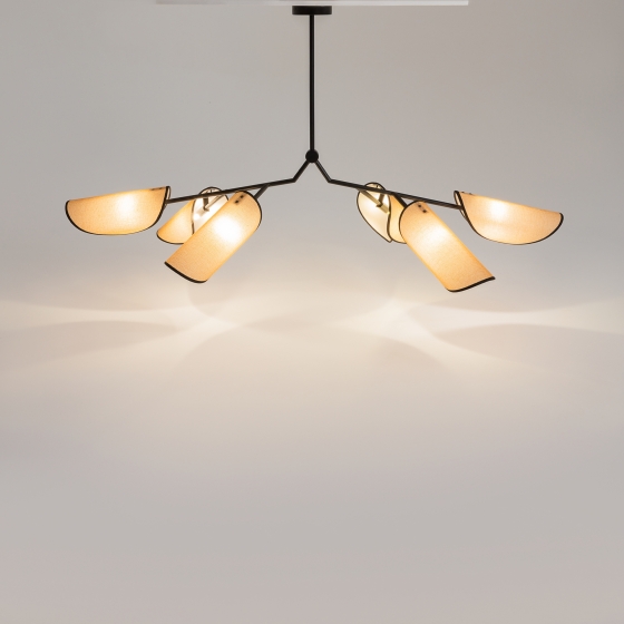 Подвесной светильник Organic черный с коричневыми плафонами 8