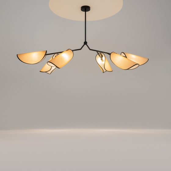 Подвесной светильник Organic черный с коричневыми плафонами 5