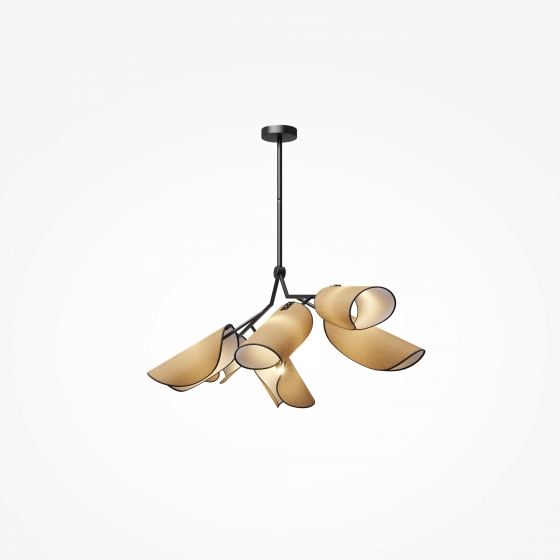 Подвесной светильник Organic черный с коричневыми плафонами 12