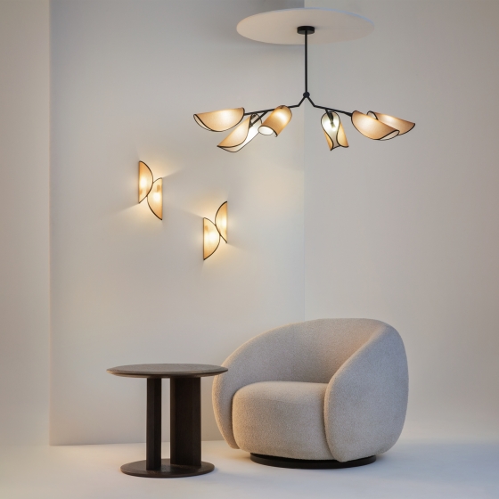 Подвесной светильник Organic черный с коричневыми плафонами 6