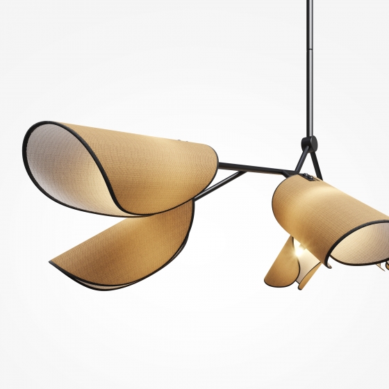 Подвесной светильник Organic черный с коричневыми плафонами 10