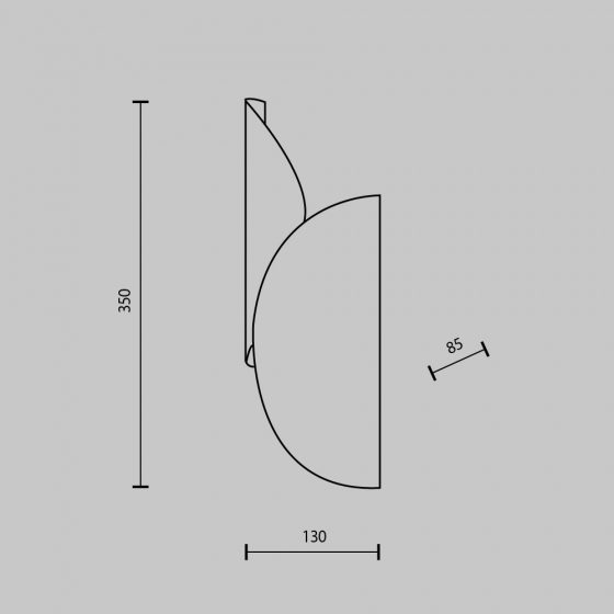 Настенное светильник Organic черный, коричневый абажур 13