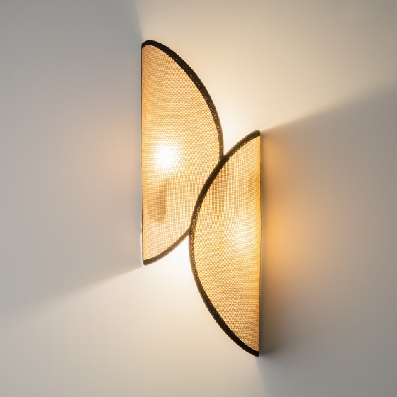 Настенное светильник Organic черный, коричневый абажур 5