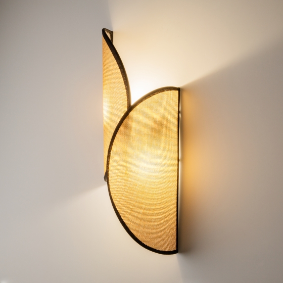 Настенное светильник Organic черный, коричневый абажур 7