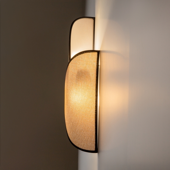 Настенное светильник Organic черный, коричневый абажур 8