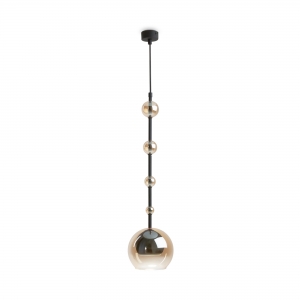 Подвесной светильник Ros черный, янтарный, 1 плафон