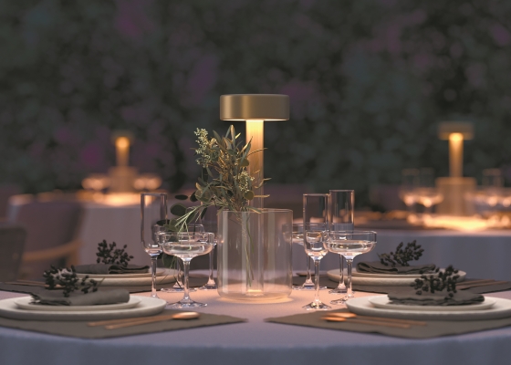 Настольный светильник AI Collaboration прозрачный, золото 16