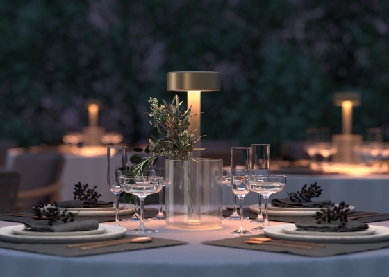 Настольный светильник AI Collaboration прозрачный, золото 3