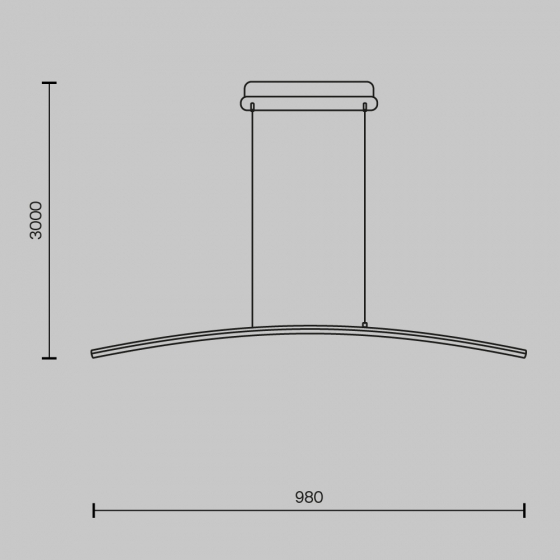 Подвесной светильник Curve черный с белым абажуром 18