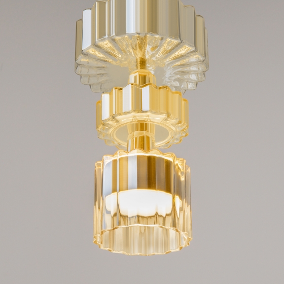 Подвесной светильник Level коньячный, латунь 4