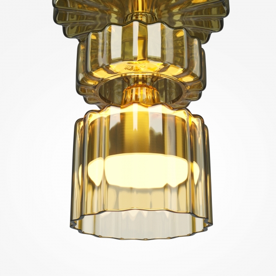 Подвесной светильник Level коньячный, латунь 11