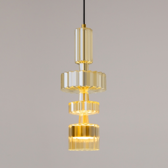 Подвесной светильник Level коньячный, латунь 8