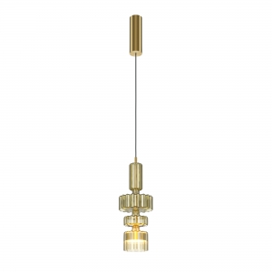 Подвесной светильник Level коньячный, латунь