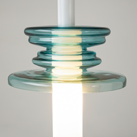 Подвесной светильник Sound Wave с абажуром в синих тонах 4