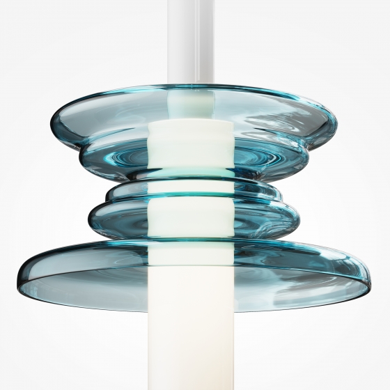 Подвесной светильник Sound Wave с абажуром в синих тонах 10