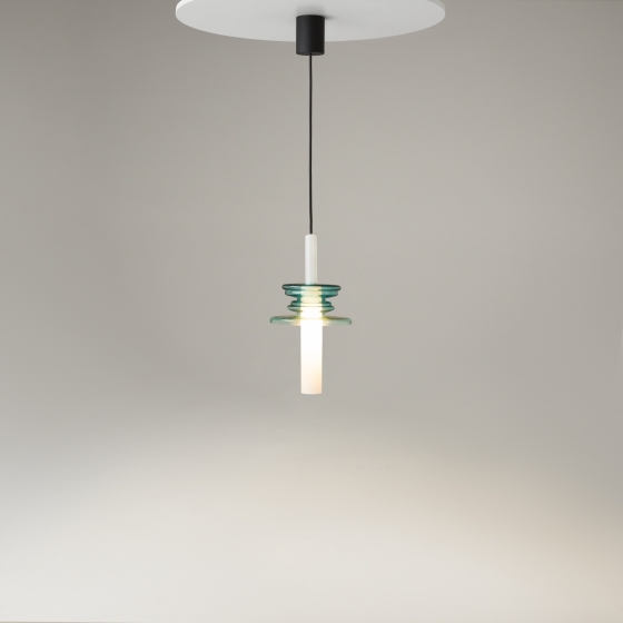 Подвесной светильник Sound Wave с абажуром в синих тонах 5