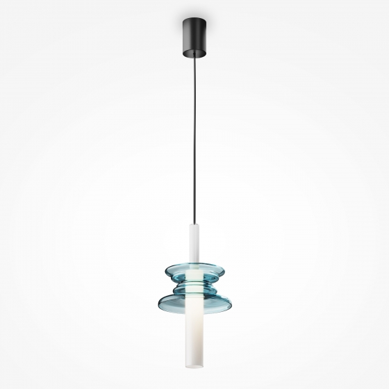 Подвесной светильник Sound Wave с абажуром в синих тонах 7