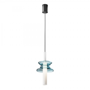 Подвесной светильник Sound Wave с абажуром в синих тонах