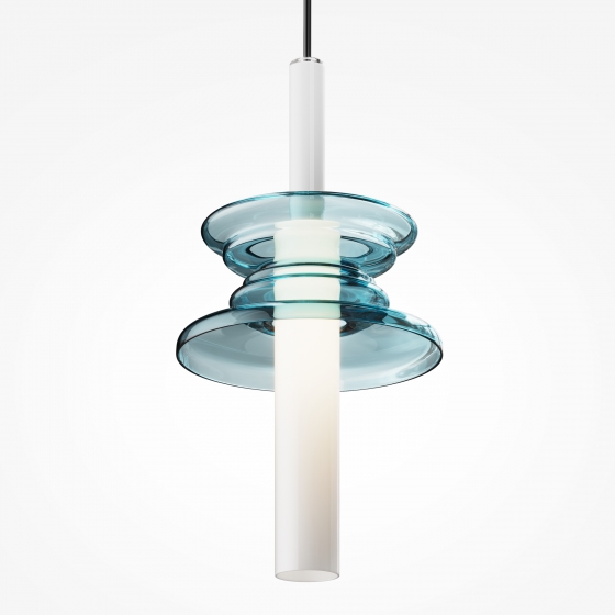 Подвесной светильник Sound Wave с абажуром в синих тонах 12