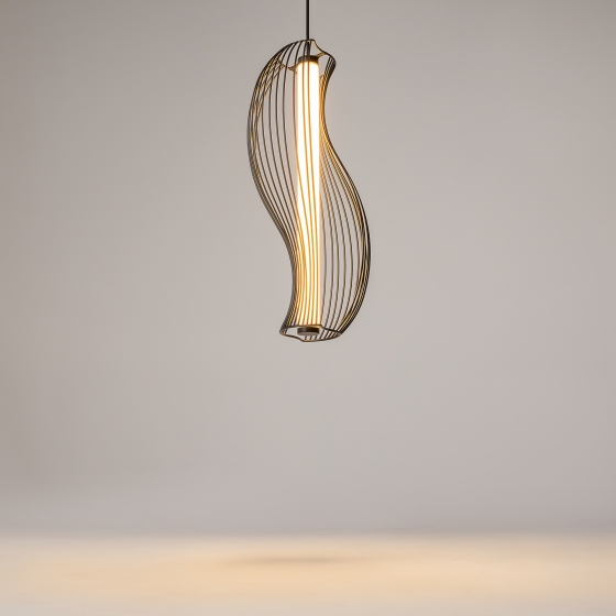 Подвесной светильник Shadows of the past черный с белым абажуром 14