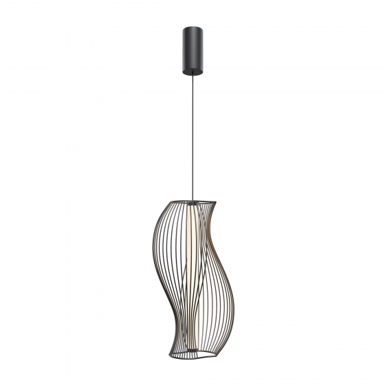 Подвесной светильник Shadows of the past черный с белым абажуром 1