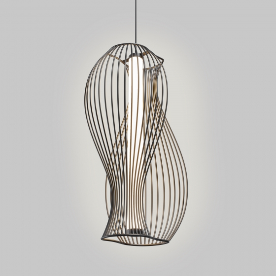 Подвесной светильник Shadows of the past черный с белым абажуром 6