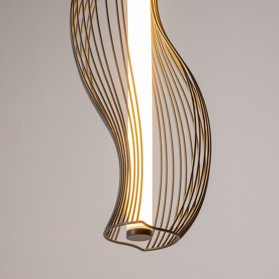 Подвесной светильник Shadows of the past черный с белым абажуром 10