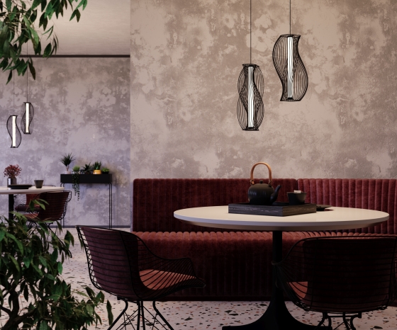 Подвесной светильник Shadows of the past черный с белым абажуром 2