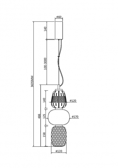 Подвесной светильник Pattern золотой, стекло, 170 мм 9