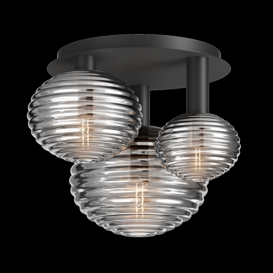 Потолочный светильник Reels черный, дымчатый стекло 4