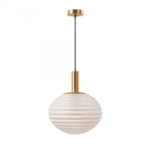 Подвесной светильник Reels золотой с белым абажуром