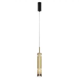 Подвесной светильник Ordo черный, коньячный абажур