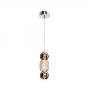 Подвесной светильник Drop хром, дымчатый, стекло