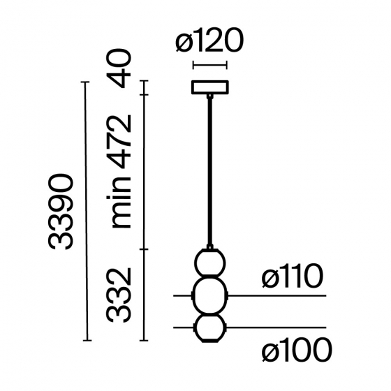 Подвесной светильник Drop хром, дымчатый, стекло 10