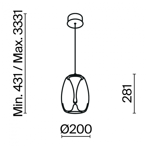 Подвесной светильник Splash прозрачный, золото, 200 мм 2