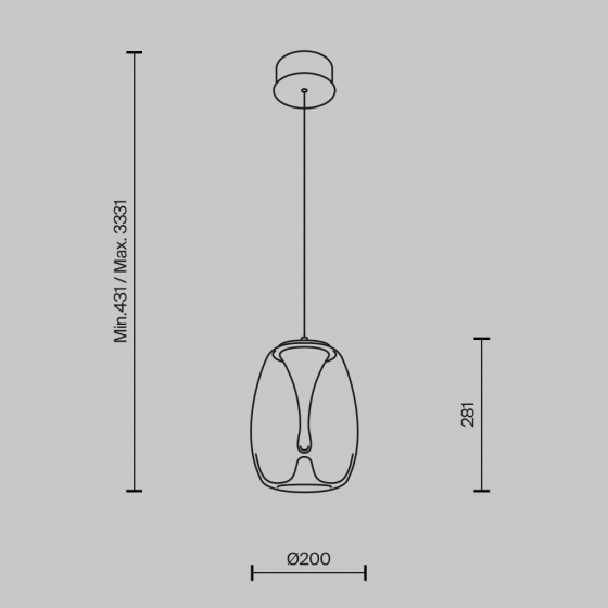 Подвесной светильник Splash прозрачный, золото, 200 мм 5