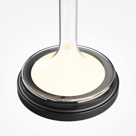 Настольный светильник Spirito черный, дымчатый абажур 10