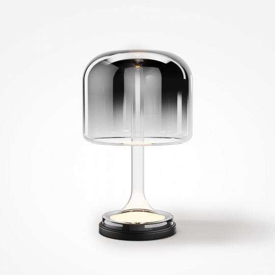 Настольный светильник Spirito черный, дымчатый абажур 11