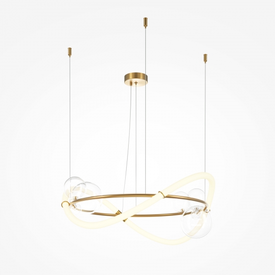 Подвесной светильник Oasis латунь, текстильный абажур, 710 мм 2