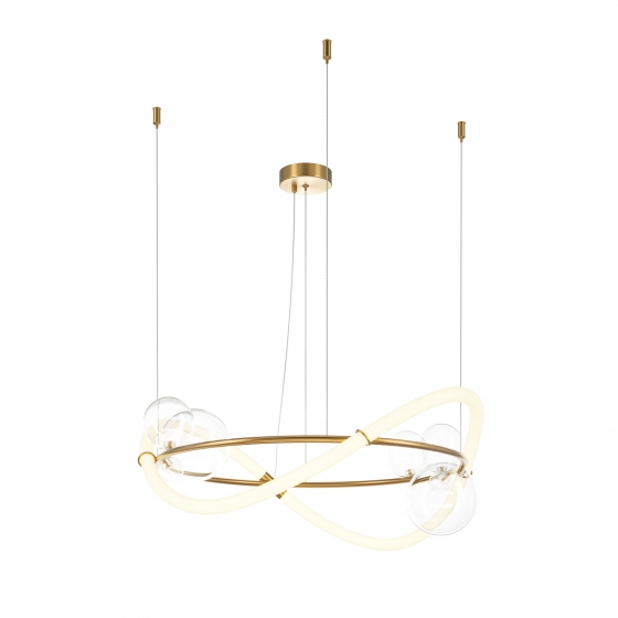 Подвесной светильник Oasis латунь, текстильный абажур, 710 мм 1