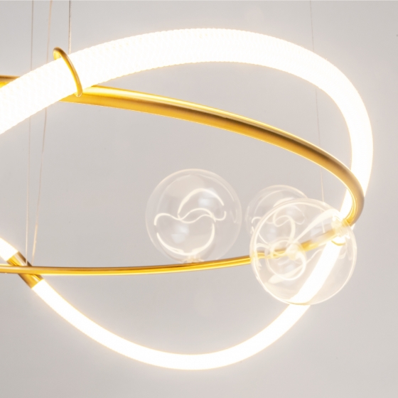 Подвесной светильник Oasis латунь, текстильный абажур, 710 мм 8