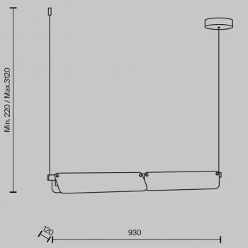 Подвесной светильник Flat 93X12X22 CM