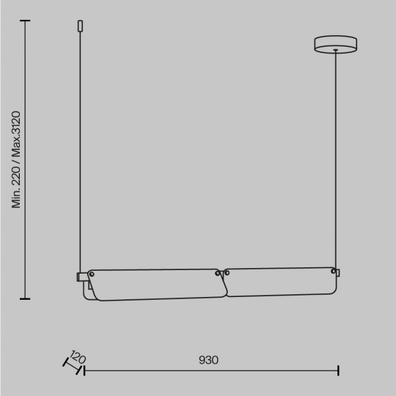 Подвесной светильник Flat черный и латунь 2