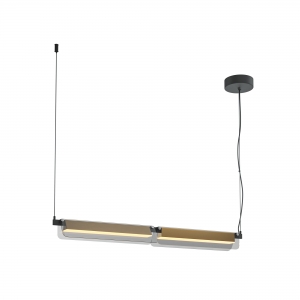 Подвесной светильник Flat черный и латунь