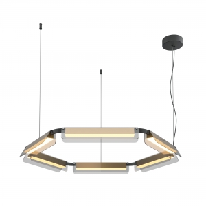 Подвесной светильник Flat черный и латунь