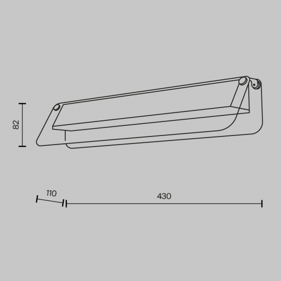 Настенный светильник Flat черный, стекло, 430 мм 2