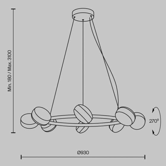Подвесной светильник Mind латунный, янтарный абажур 8