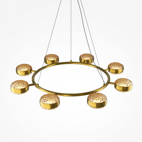 Подвесной светильник Mind латунный, янтарный абажур 4