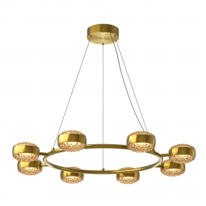 Подвесной светильник Mind латунный, янтарный абажур