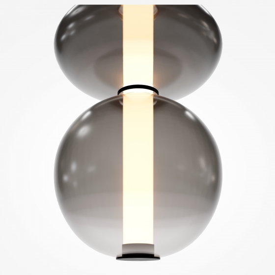 Подвесной светильник Futuro черный, дымчатый стекло 7